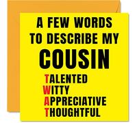 Stuff4 Biglietti di compleanno cugino - poche parole descrivono Tw* t - Biglietto di auguri offensivo cugino da parenti regali di compleanno cugino 145mm biglietti di auguri