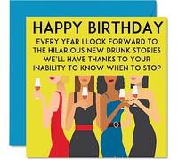 Stuff4 Biglietti di compleanno divertenti donne con scritta Time At The Bar colleghi migliori amici cugini zie sorelle nonne mamme 145mm biglietti di auguri lei