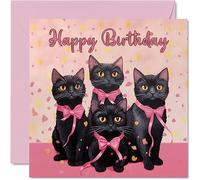 Stuff4 Biglietti di compleanno divertenti donne e uomini - Gatti - Biglietto di auguri di buon compleanno mamma papà fratello sorella figlio figlia nan nonno 145mm scherzo