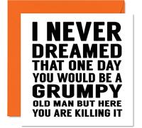 Stuff4 Biglietti di compleanno divertenti per uomo con scritta Grumpy Old Man biglietti di auguri per papà fratello figlio nonno zio 145mm scherzo umorismo per 30° 40° compleanno 50° compleanno