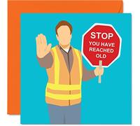 Stuff4 Biglietti di compleanno divertenti uomini e donne - segnale di stop - biglietto di auguri maleducato mamma papà fratello sorella figlio figlia amico collega nonno 145mm
