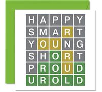 Stuff4 Biglietti di compleanno divertenti uomini e donne - Word Puzzle Quiz Ur Old - Biglietto di compleanno maleducato lui sua mamma papà fratello sorella figlio figlia nan nonno 145mm