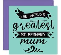 Stuff4 Biglietti di compleanno lei dal cane con scritta in lingua inglese World's Greatest Saint Bernard biglietto di auguri la festa della mamma la mamma la mamma 145mm