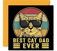 Biglietti di compleanno papà dal gatto - Best Cat Dad Ever - Biglietto di compleanno con gatto papà divertente regalo papà 145mm scherzo la festa del papà regalo papà