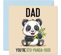 Stuff4 Biglietti di compleanno papà Stu-Panda-ous divertente biglietto di auguri di compleanno papà da figlio figlia biglietto la festa del papà 145mm biglietti di auguri