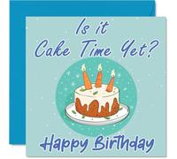Stuff4 Biglietti di compleanno per lei - Carrot Cake Time - Biglietto di auguri di compleanno per mamma, papà, fratello, sorella, zia, cugino, amico, famiglia, collega, 145 mm x 145 mm