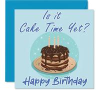 Stuff4 Biglietti di compleanno per lei - Chocolate Cake Time - Biglietto di auguri di compleanno per mamma, papà, fratello, sorella, zia, cugino, amico, famiglia, collega, 145 mm x 145 mm