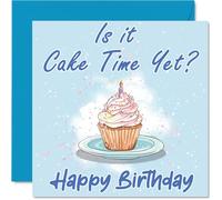 Stuff4 Biglietti di compleanno per lei - Cupcake Time - Biglietto di auguri di compleanno per mamma, papà, fratello, sorella, zia, cugino, amico, famiglia, collega, 145 mm x 145 mm