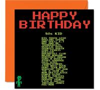 Stuff4 Biglietti di compleanno retrò uomini donne lui e lei bambini degli anni '80 biglietto di auguri fratello sorella figlio figlia zia zio mamma papà amico 145mm