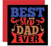 Stuff4 Biglietti di compleanno sinceri il patrigno - Best Step Dad Ever - Biglietto speciale di buon compleanno il papà di figlio figlio 145mm biglietto di auguri la festa del papà regalo papà