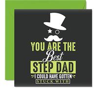 Stuff4 Biglietti di compleanno sinceri patrigno - You're The Best Step Dad I Got Stuck With - Biglietto di auguri di buon compleanno il patrigno da figlio figlia 145mm la festa del papà regalo papà