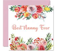 Biglietti di compleanno tata - Best Nanny Ever - Beautful Happy Birthday Card tata da nipote nipote e tata regalo di compleanno 145mm festa della mamma Nana Nan Nannie