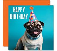 Biglietti di compleanno uomini e donne con carlino da festa biglietto di auguri di buon compleanno mamma papà sorella fratello figlia zio nonna nonno collega migliore amico 145mm