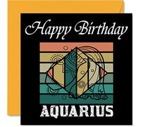Stuff4 Biglietti di compleanno uomini e donne segno zodiacale Acquario divertente biglietto di compleanno mamma papà fratello sorella figlio figlia nonno 145mm biglietti di