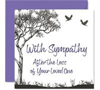 Stuff4 Biglietti di condoglianze con scritta Thinking of You Lost Loved One con motivo floreale con bucaneve condoglianze biglietti di lutto adulti sorry for your loss 145mm con