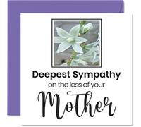 Stuff4 Biglietti di condoglianze - Deepest Sympathy On The Loss Of Your Mother - Biglietti di lutto adulti 145mm biglietti di auguri condoglianze Thinking of You con fiori