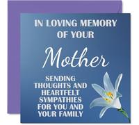 Stuff4 Biglietti di condoglianze - In Loving Memory Of Your Mum - Biglietto di auguri per lutto per adulti, 145 mm x 145 mm, per condoglianze pensando a te, con fiori