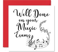 Stuff4 Biglietti di congratulazioni - Well Done on your Music Exams - Graduation Good Luck Gifts Exam School Card GCSE Uni 145mm Buona Fortuna Charm Biglietti di auguri per studenti amici familiari