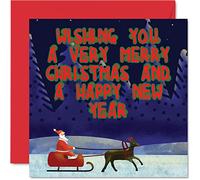 Biglietti di Natale donne e uomini - Buon Natale - Biglietto di Natale tutta la famiglia sorella fratello cugino zio zia 145mm biglietto di auguri di Natale singolo regalo