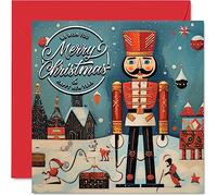 Biglietti di Natale donne e uomini - Lo Schiaccianoci - Biglietto di Natale sorella fratello cugino zio zia mamma papà nonno 145mm biglietti di auguri natalizi singoli