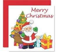 Stuff4 Biglietti di Natale la famiglia donne e uomini - Babbo Natale - Biglietto di Natale tutta la famiglia sorella fratello 145 mmx145 mm biglietti di auguri di Natale singoli regalo
