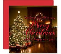 Stuff4 Biglietti di Natale per la famiglia per donne e uomini - Un Natale molto accogliente - Biglietto di Natale per tutta la famiglia sorella fratello cugino zio 145mm