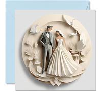 Stuff4 Biglietti di nozze per coppie, la coppia felice, regalo di fidanzamento, biglietto di congratulazioni ben fatto, 145 mm, per coppie, fidanzate, fidanzate (non 3D o popup)