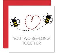 Stuff4 Biglietti di nozze per sposi - Bee-Long Together - Happy Wedding Day Cards Congratulations, Congrats Well Done Just Married, 145 mm x 145 mm Matrimonio Biglietti di auguri per coppie