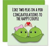 Biglietti di nozze sposi - piselli in un baccello - Happy Wedding Day Cards Congratulations Congratulations Well Done Just Married 145mm matrimonio biglietti di auguri coppie