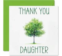 Stuff4 Biglietti di ringraziamento figlia albero verde colorato biglietti di ringraziamento le sue donne biglietto di apprezzamento sincero 145mm biglietti di auguri regali