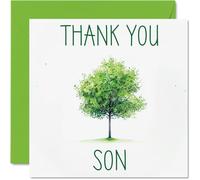 Stuff4 Biglietti di ringraziamento figlio albero verde colorato biglietti di ringraziamento lui e uomini biglietto di apprezzamento sincero 145mm biglietti di auguri regali