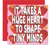 Stuff4 Biglietti di ringraziamento insegnanti - Menti enormi a forma di cuori - Biglietti di ringraziamento insegnante lei lui apprezzamento insegnante 145mm biglietti di ringraziamento regali