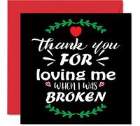 Stuff4 Biglietti di ringraziamento - Loving Me When I Was Broken - Biglietti di ringraziamento lui le sue donne uomini e donne biglietto di apprezzamento 145mm biglietti di ringraziamento regali