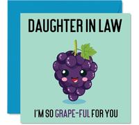 Stuff4 Biglietti di ringraziamento nuora - Grape-Ful - Divertente biglietto di auguri di compleanno nuora da mamma papà in legge regalo di compleanno figlia 145mm biglietti di