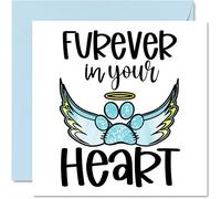 Stuff4 Biglietti di simpatia animali domestici biglietti di auguri Thinking of You Furever In Your Heart biglietti di condoglianze animali domestici biglietti di auguri il lutto