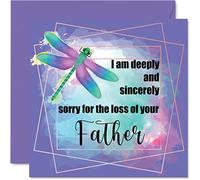 Stuff4 Biglietti di simpatia - Sorry For The Loss Of Your Father - Sorry Lourning Lereavement Cards adulti 145mm Condoglianze Thinking of You Card Biglietto di auguri di simpatia a libellula