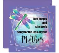 Stuff4 Biglietti di simpatia - Sorry For The Loss of Your Mother - Sorry Lourning Lereavement Cards adulti 145mm Condoglianze Thinking of You Card Biglietto di auguri di simpatia a libellula
