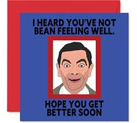 Stuff4 Biglietti divertenti Mr Bean Get Well per uomini - Not Bean Well - Get Well - Biglietti di guarigione per donne, biglietto di recupero rapido 145mm