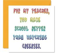 Stuff4 Biglietti ringraziamento insegnanti - Better Than Cbeebies. - Biglietti ringraziamento insegnante lei lui divertente insegnante 145mm biglietti ringraziamento insegnanti regali