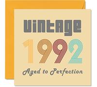 Biglietto Auguri il 31° Compleanno Uomo Donna - Vintage 1992 Invecchiato allafezione - 31 Biglietti di Compleanno Divertenti Fratello Sorella Zia Zio 145 mm Biglietto d'Auguri