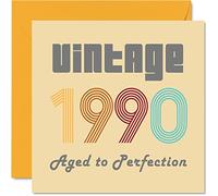 Biglietto Auguri il 33° Compleanno Uomo Donna - Vintage 1990 Invecchiato allafezione - 33 Biglietti di Compleanno Divertenti Fratello Sorella Zia Zio 145 mm Biglietto d'Auguri