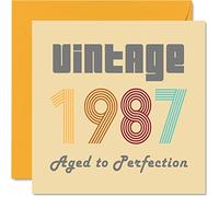 Biglietto Auguri il 36° Compleanno Uomo Donna - Vintage 1987 Invecchiato allafezione - 36 Biglietti di Compleanno Divertenti Fratello Sorella Zia Zio 145 mm Biglietto d'Auguri