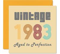 Biglietto Auguri il 40° Compleanno Uomo Donna - Vintage 1983 Invecchiato allafezione - 40 Biglietti di Compleanno Divertenti Fratello Sorella Zia Zio 145 mm Biglietto d'Auguri