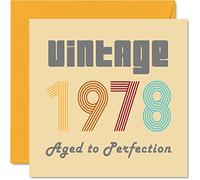 Biglietto Auguri il 45° Compleanno Uomo Donna - Vintage 1978 Invecchiato allafezione - 45 Biglietti di Compleanno Divertenti Fratello Sorella Zia Zio 145 mm Biglietto d'Auguri