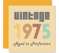 Biglietto Auguri il 48° Compleanno Uomo Donna - Vintage 1975 Invecchiato allafezione - 48 Biglietti di Compleanno Divertenti Fratello Sorella Zia Zio 145 mm Biglietto d'Auguri