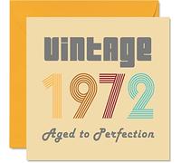 Biglietto Auguri il 51° Compleanno Uomo Donna - Vintage 1972 Invecchiato allafezione - 51 Biglietti di Compleanno Divertenti Nonno Nonna Papà Mamma Zia Zio 145 mm Biglietto d'Auguri