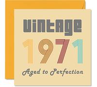 Stuff4 Biglietto Auguri il 52° Compleanno Uomo Donna - Vintage 1971 Invecchiato allafezione - 52 Biglietti di Compleanno Divertenti Nonno Nonna Papà Mamma Zia Zio 145 mm Biglietto d'Auguri