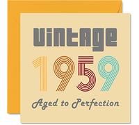 Biglietto Auguri il 64° Compleanno Uomo Donna - Vintage 1959 Invecchiato allafezione - 64 Biglietti di Compleanno Divertenti Nonno Nonna Papà Mamma Zia Zio 145 mm Biglietto d'Auguri