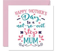 Stuff4 Biglietto auguri la festa della mamma con scritta Not So Evil (lingua italiana non garantita) e scritta Happy Birthday Festa della mamma della figliastra 145mm