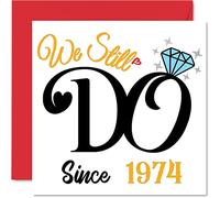 Biglietto di anniversario d'oro marito moglie - We Still Do Since 1974 - I Love You Gifts Happy 50th Wedding Anniversary Cards for Partner 145mm Biglietti di auguri cinquantesimo